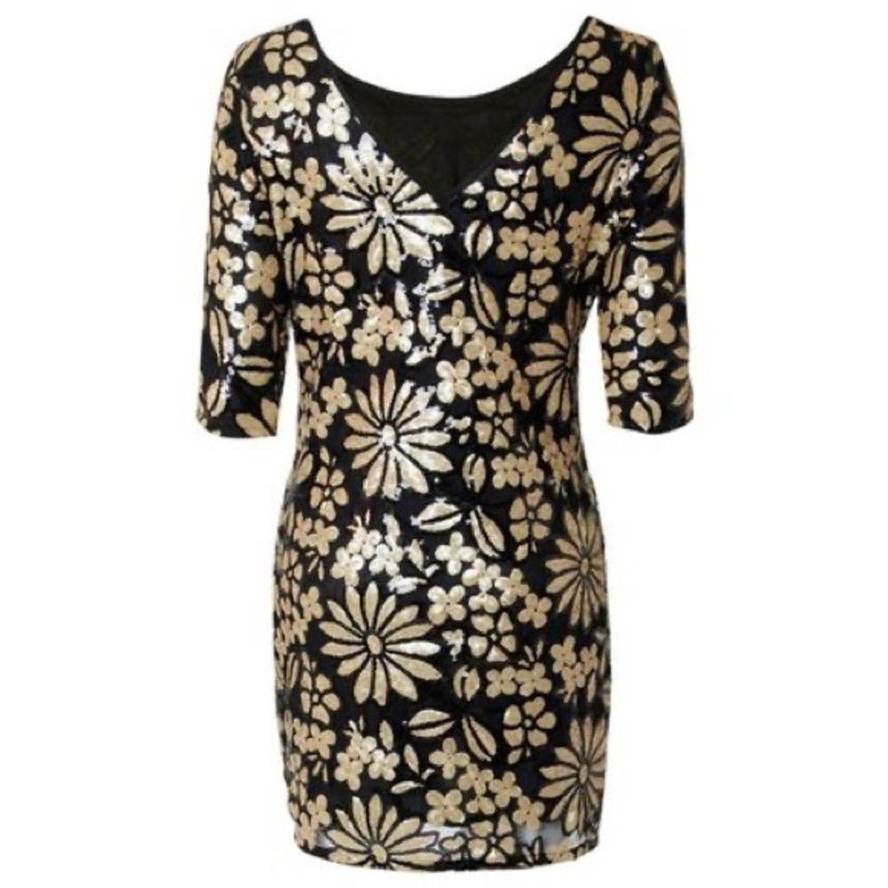 LOUCHE Gold Sequin Mini Dress - Picture 2 of 11